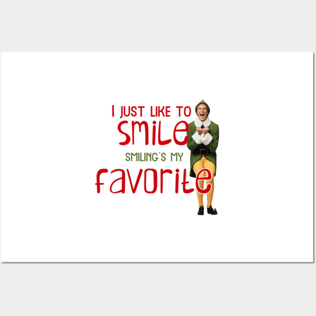 Buddy Elf says I just like to smile Wall Art by Finde